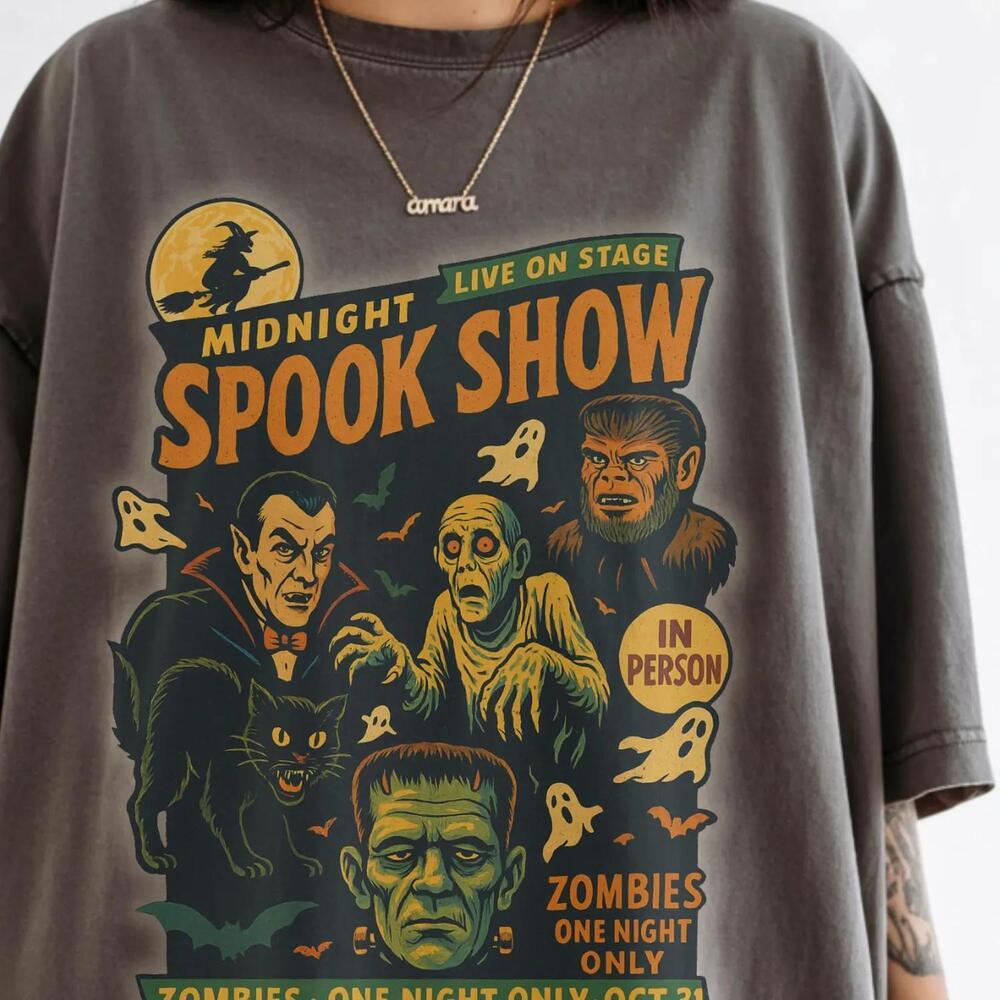 Retro Spook Show Tee, Halloween Graphic Shirt